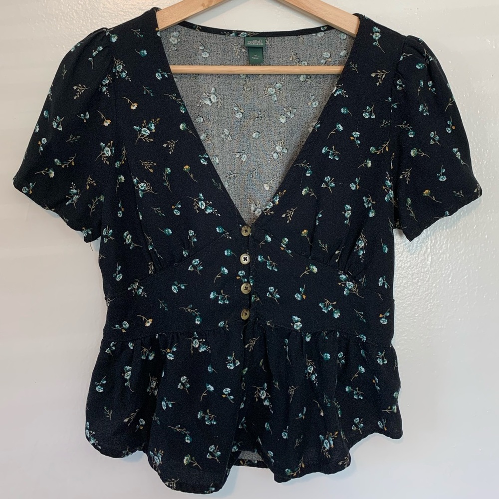 Cropped Floral Bustier-style Top
